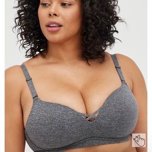 TORRID PUSH-UP WIRE-FREE BRA - GREY WITH 360° BACK SMOOTHING